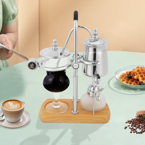 Siphon Coffee Maker Luxury Gold Antique Syphon Coffee Brewer Tea Siphon Brewer Siphon Tea Maker Belgium Belgian Coffee Maker for Commercial&Domestic Use - Image 5