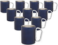 DISCOUNT PROMOS Stainless Steel Mugs with Carabiner Handle 10 oz. Set of 10, Bulk Pack - Perfect for Coffee, Soda, Other Hot & Cold Beverages - Navy Blue by DISCOUNTPROMOS