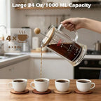 34oz French Press Coffee & Tea Maker Double-Wall Glass Plastic Free - Image 5