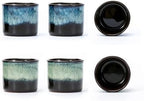 Japanese Tea Cups Set of 6, Ceramic Teacups, Chinese Tea Cups for Hot Tea or Coffee, Demitasse Cups 2.5 Ounces Coffee Mugs (mixed exterior) by Lavinttostory