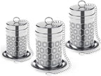3PCS Tea Strainers for Loose Tea,Loose leaf tea infuser,Extra Fine Mesh Tea Infuser, 304 Stainless Steel & Updated Slim Threaded Lid, Loose Leaf Tea Steeper by Unknown