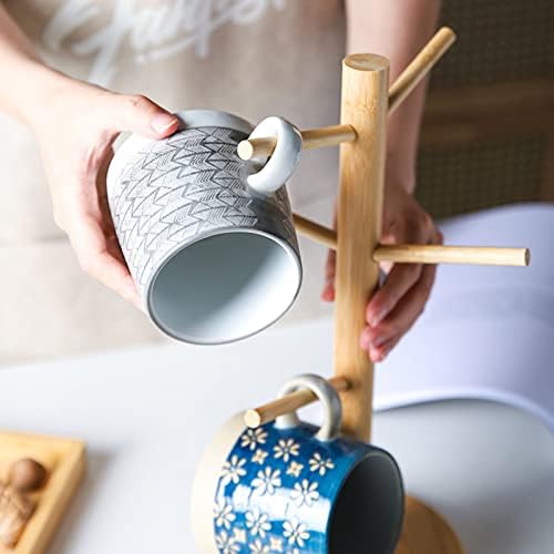 LIU- Mug Tree Mug Holder Tabletop Mug Rack Bamboo Wooden Cup Holder Storage Organizer Display Stand,Tea Coffee Cup Mug Hooks - Image 6