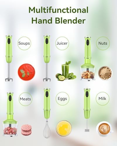 Immersion Blender Handheld 5 in 1 Hand Blender, 1000W Hand Mixer Stick, BPA-Free 12 Speed Handheld Blender with Mixing Beaker, Chopper, Whisk and Milk Frother for Soup, Smoothies, Sauce, Baby Food - Image 5