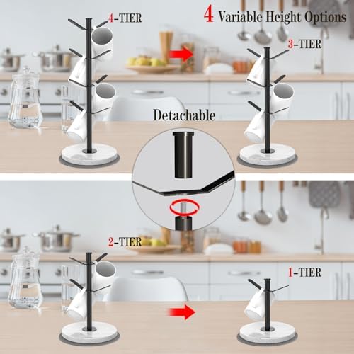Marble Mug Holder Tree with 2–8 Adjustable Hooks - Image 6