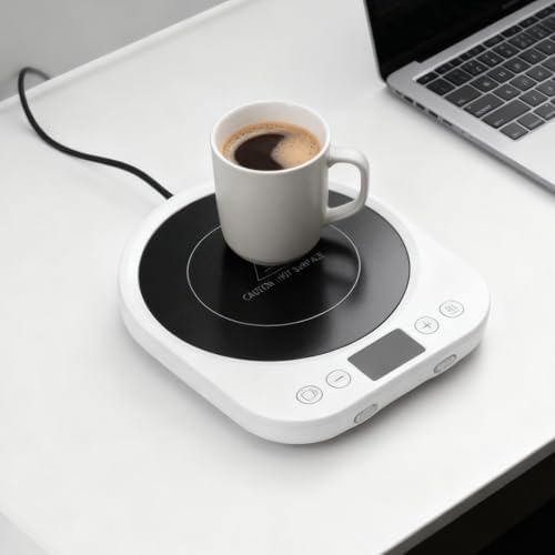 Fabater Coffee Warmer, Mug Warmer for Coffee and Tea, Electric Cup Warmers with 3 Temp Settings, 12H Timer & 4H Auto Shut Off, Fast Heating for Travel, Office Desks, and Home - Image 2