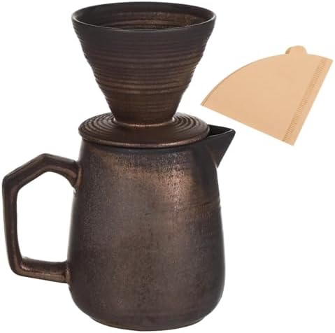 Vintage Classic Ceramic Pour Over Coffee Dripper Set with 100 Filter Papers, 620 Ml Capacity, Perfect for Home Or Office Brewing - Image 4