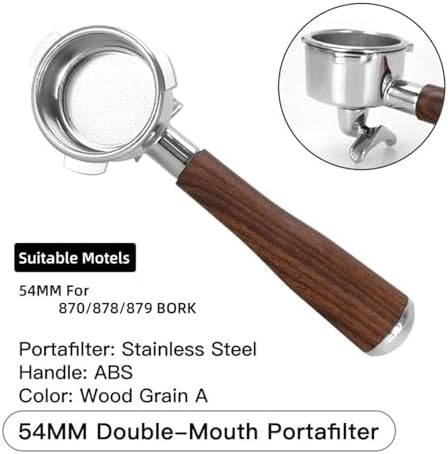54mm Coffee Bottomless Portafilter Naked，Compatible For Breville，Sage 870/878/879 Filter Basket Espresso Machine Barista Accessory(54mm Double Spout A) - Image 2