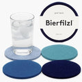Graf Lantz - Bierfilzl Merino Wool Round Coasters Set of 4 - Ocean (4" Circles) - Absorbs 30% of Weight - German Wool - Heat Resistant, Sustainable, & Reusable - Home Decor & Coffee Table Decor by GrafLantz