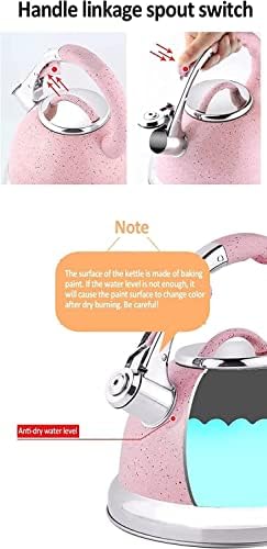 Stove Top Kettle Tea Kettle Stove Top Whistling Kettle 304 Stainless Steel Teakettle Teapot Ergonomic Handle Stovetop Hot Kettle Teapot (Grün) - Image 5
