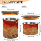 Red and Gold Marble Texture Designed Food Storage Containers With Lids Stainless Steel Storage Containers For Kitchen Pantry Stackable Push Button Canister With Airtight - Image 3