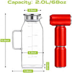 Aofmee Glass Pitcher with Lid for Fridge, 68oz Square Iced Tea Pitcher - Image 5