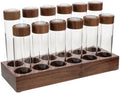 Wooden Coffee Bean Dispenser with Glass Vials and Walnut Base for Home by GARNECK