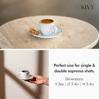 KIVY Espresso Cups Set 4x 3oz - Thick Walled Stoneware - Dishwasher Safe - Image 4