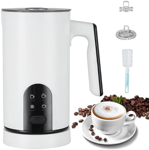 Electric Milk Frother, Automatic Hot & Cold Milk Foamer with 350ml Large Capacity and Base Connector, 4 Modes To Switch Freely, 65℃ Constant Heating by Unknown