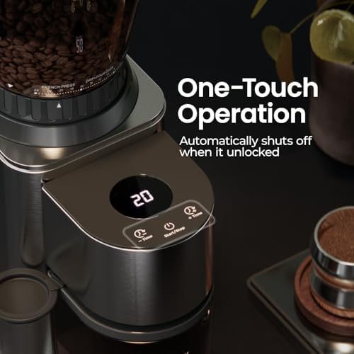 Electric Burr Coffee Been Grinder with Adjustable 24 Precise Grind Settings, 40s Digital Timer for French Press, Espresso, and Drip Pour Over, Home Use, Black - Image 6