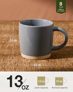 famiware Milkyway Coffee Mugs of 8, 13 oz Mug Set, Ceramic Cup with Handle - Image 3