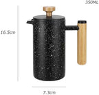 GRFIT Coffee Kettle French Double Stainless Steel French Press Pot Filter Insulation Home Hand Brew Coffee Pot Milk Frother Flow Spout for Coffee and Tea (Color : Black, Size : 350ml) - Image 2