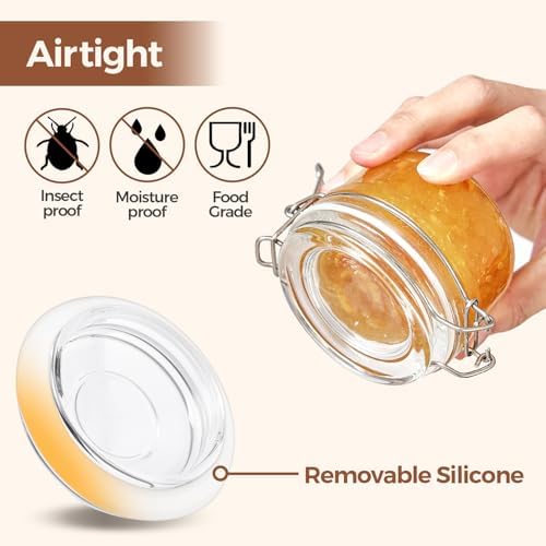 ComSaf Small Glass Spice Jars with Airtight Lids 4 oz 12 Pack Mason Pantry - Image 4