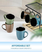 Ceramic Mugs 12oz,Large Ceramic Coffee Cups for Men, Women, Dad, Mom, Modern Coffee Mugs With Handle For Tea,Latte,Cappuccino,Cocoa. (green 4pack) - Image 3
