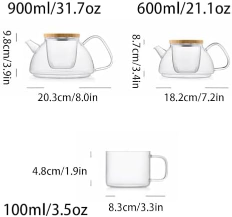 Removable Large Capacity Home Glass teapot Transparent Tea Set Tea Maker with Infuser Fruit Tea Kettle Water Pot Cleanable - Image 2