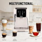 Zulay Kitchen Magia Automatic Espresso Machine – Clasica, Cream Silver – Super Automatic Coffee Maker with Built-in Grinder, Steam Wand, Self-Cleaning, Touch Panel, for Bean & Ground Coffee - Image 3