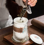 Clear Glass Teapot Tea Set with Removable Infuser Borosilicate Glass Tea Kettle, Includes 4 Ceramic Tea Cups and A Portable Travel Bag,Style 3,Style 5 - Image 5
