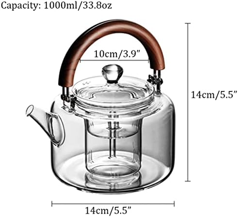 LIOONS Tea Kettle Glass Teakettle with Removable Infuser Stove Teapot Safe and Efficient Quick Fill Kettle 1l/33.8oz Easy to Clean Easy to Clean - Image 2