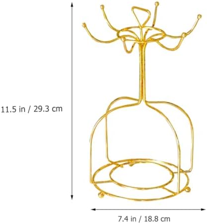 Golden Iron Mug Holder Stand for Storing and Drying Mugs - Image 2