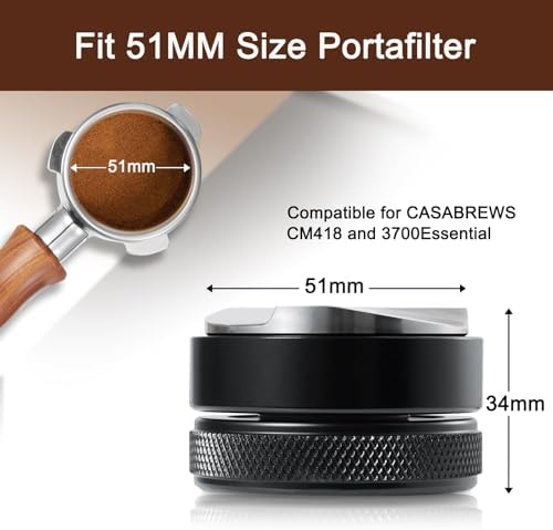 51mm Bottomless Portafilter with 51mm Coffee Distributor and Tamper Compatible for CASABREWS Espresso Machine CM5418, 3700Essential, 5418Pro and Mr. Coffee Espresso and Cappuccino Machine - Image 5