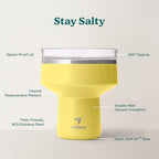 REDUCE Saltini 16oz Margarita Tumbler - Insulated Cocktail Glass with Lid - Image 3