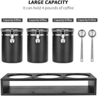 3×63OZ Stainless Steel Coffee Container with Shelf and Scoop for Coffee Bar - Image 3