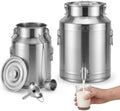 304 Stainless Steel Milk Can Milk Bucket,1.32-33 Gal Drink Dispenser Spigot by Unknown