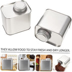 3pcs Airtight Coffee and Tea Canisters Square Tin Storage Jars for Sugar Loose Leaf Tea and Coffee Powder Moisture Secure Lids - Image 4
