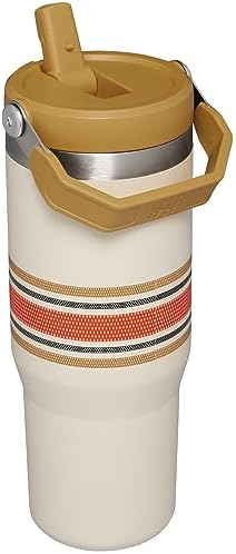 STANLEY IceFlow Stainless Steel Tumbler - Vacuum Insulated Water Bottle for Home, and Car Reusable Cup with Straw Leak Resistant Flip Cold for 12 Hours or Iced for 2 Days, Cream Mesh, 30 OZ / 0.89 L - Image 2