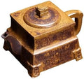 Tea Kettle Chinese Retro Square Han Ding Teapot Exquisite Retro Handmade Square Teapot Ceramic Tea Infuser by Unknown