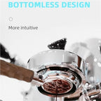 54mm Double Spout Bottomless Portafilter Replacement，Compatible For Breville，8 Series Espresso Machine Barista Tool Accessory(54mm Bottomless SS) - Image 5