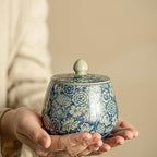 Tea Tin Small Sealed Jar Retro Zen Loose Leaf Tea Storage Chinese Vintage Ru Kiln Tea Storage - Image 7