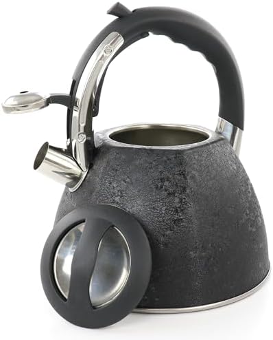 Mr. Coffee 3 Qt Stainless Steel Whistling Tea Kettle With Stay Cool Handle, Black - Image 2