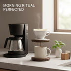 Wooden Coffee Dripper Stand for Pour Over Cone Filters, Solid Wood Base with Open Frame Design, 6.3 x 6.3 x 2.6 Inches (1 PC) - Image 2