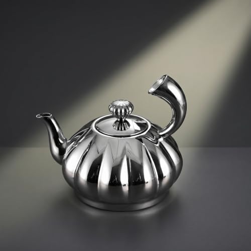 Stainless Steel Teapot Compact Teapot with Lid Decorative Tea Kettle for Countertop - Image 2
