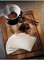 Black Ceramic Dripper and 50-Count Paper Filter Set for Pour Over Coffee Brewing, 0-199ml - Image 2