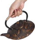 0.9L Cast Iron Teapot with Enamel Interior for Brewing by Vistreck