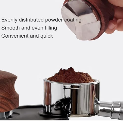 Espresso Distributor 51mm 53mm 58mm Adjustable Coffee Distributor & Tamper Tool, Espresso Leveler with Beech Wood Handle, 50# Steel Base Barista Coffee Accessories for Portafilter - Image 5