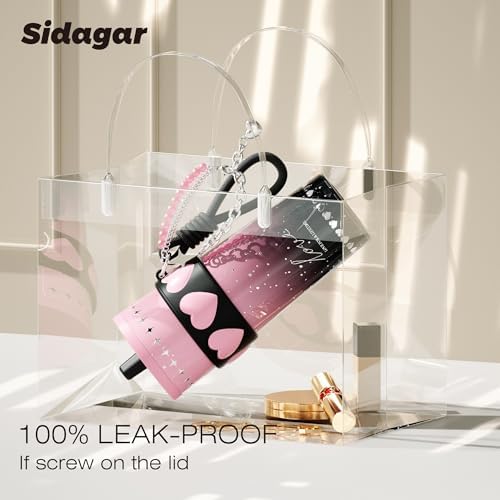 24 oz Ceramic Lined Insulated Stainless Steel Tumbler, Pink&Black - Image 3