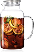 1 Gallon/3.8L Glass Pitcher with Lid and Spout, Borosilicate Glass by Vekonn