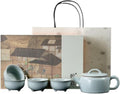 Gongfu Tea Set with Ru Kiln Teacups,One Pot and Four Cups,Ceramic Porcelain for Home Tea Brewing,Elegant Chinese Tea Kit Q1429 by Unknown