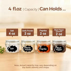 ComSaf Small Glass Spice Jars with Airtight Lids 4 oz 12 Pack Mason Pantry - Image 3