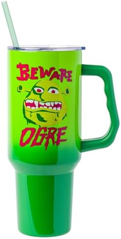 Silver Buffalo Shrek Beware Ogre, Stainless Steel Tumbler, 40oz by SilverBuffalo