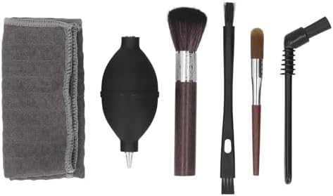 6-Piece Coffee Machine Brush Set with Wooden and Nylon Brushes, Towel, Air Blower for Coffee Maker and Grinder by Unknown