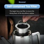 304 Stainless Steel Teapot Long Strain Large Capacity Teapot with Infuser and Removable Filter for Home Restaurant Office Dinnerware Accessories Drinkware Item (750ml) - Image 6
